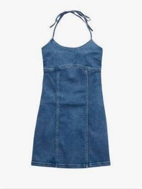 Aerie Demin Halter Dress